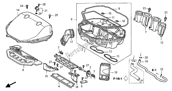 Alle onderdelen voor de Luchtfilter van de Honda CBR 900 RR 2001