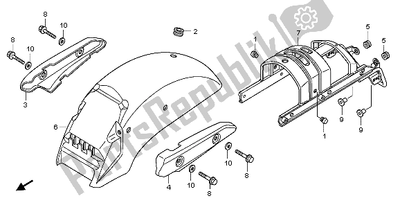 Toutes les pièces pour le Garde-boue Arrière du Honda VT 750C2 2007