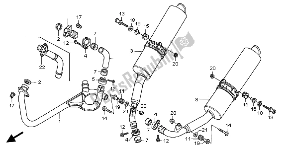 All parts for the Exhaust Muffler of the Honda VTR 1000 SP 2002