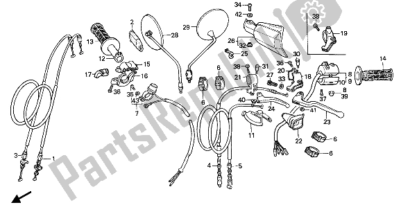 Tutte le parti per il Maniglia Leva E Interruttore E Cavo del Honda XR 600R 1987