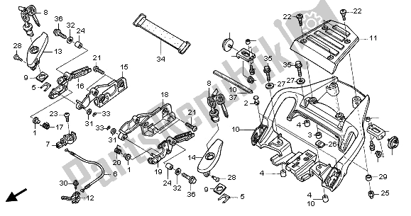 All parts for the Grab Rail of the Honda ST 1300 2002