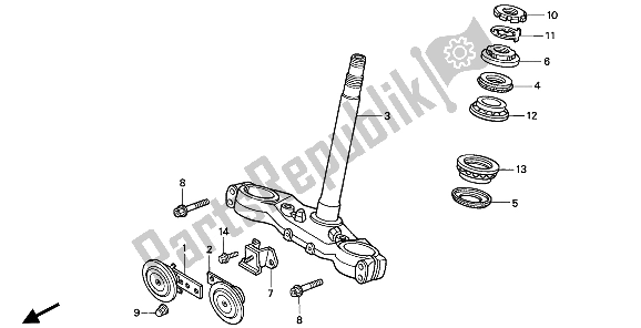 All parts for the Steering Stem of the Honda CB 1000F 1994