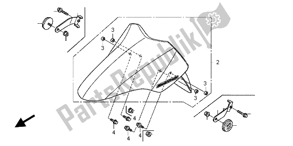 Wszystkie części do Przedni B? Otnik Honda WW 125 2013