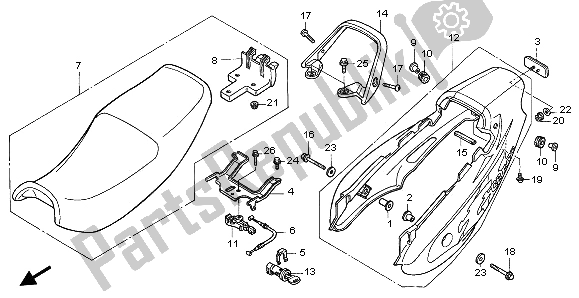 All parts for the Seat of the Honda CB 500 1997