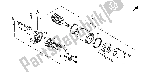 All parts for the Starting Motor of the Honda CBR 1000 RR 2008