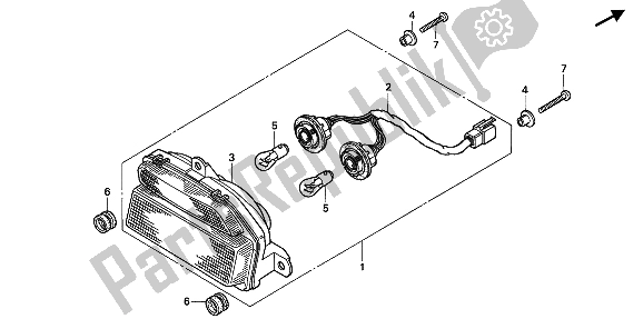 All parts for the Taillight of the Honda CBR 900 RR 1992