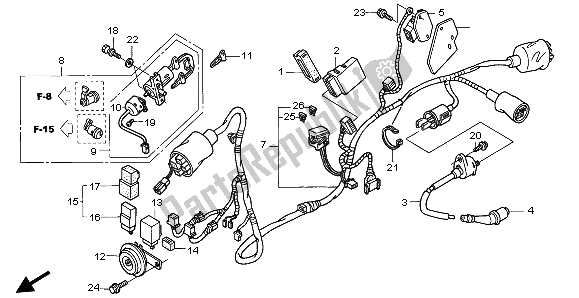 All parts for the Wire Harness of the Honda NES 150 2006