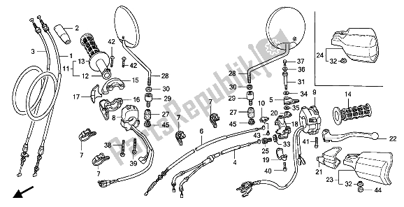 All parts for the Switch & Cable of the Honda XL 600 1988