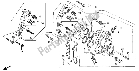 Tutte le parti per il Pinza Freno Anteriore del Honda CR 250R 1991