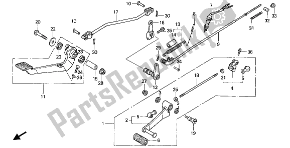 All parts for the Pedal of the Honda VF 750C 1994