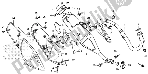 All parts for the Exhaust Muffler of the Honda CRF 250L 2013