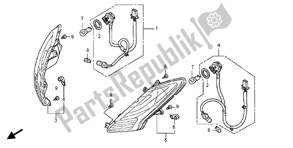 Tutte le parti per il Winker del Honda SH 125 2012