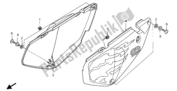 All parts for the Side Cover of the Honda XRV 750 Africa Twin 1996