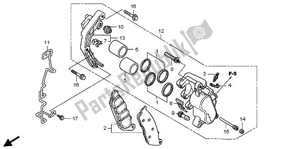 Wszystkie części do Zacisk Hamulca Przedniego Honda VT 750S 2011