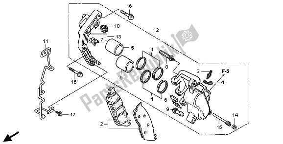 Wszystkie części do Zacisk Hamulca Przedniego Honda VT 750S 2011