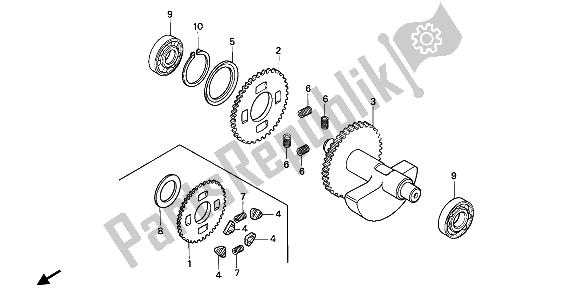 All parts for the Balancer of the Honda NX 650 1993