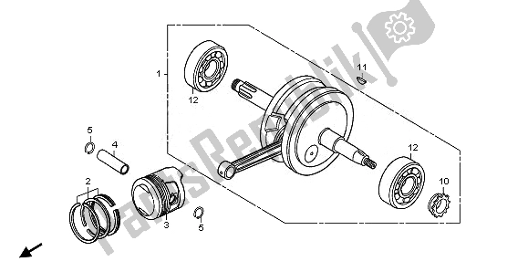 Tutte le parti per il Albero Motore E Pistone del Honda CRF 70F 2011