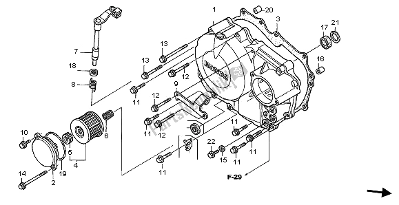 Tutte le parti per il Coperchio Carter Destro del Honda TRX 400 EX Fourtrax 2000