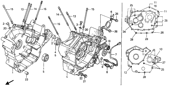 All parts for the Crankcase of the Honda XRV 750 Africa Twin 1990