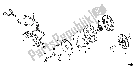 All parts for the Pulse Generator of the Honda VFR 750F 1996