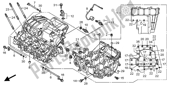 All parts for the Crankcase of the Honda CBR 1000 RA 2011