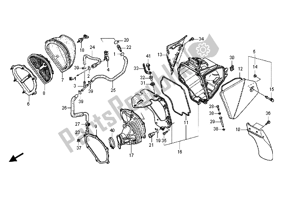 Alle onderdelen voor de Luchtfilter van de Honda CRF 250X 2012