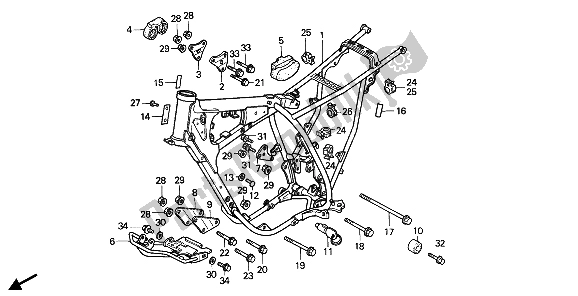 Todas las partes para Cuerpo Del Marco de Honda XR 250R 1988