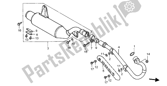 Tutte le parti per il Silenziatore Di Scarico del Honda TRX 300 EX Fourtrax 2000