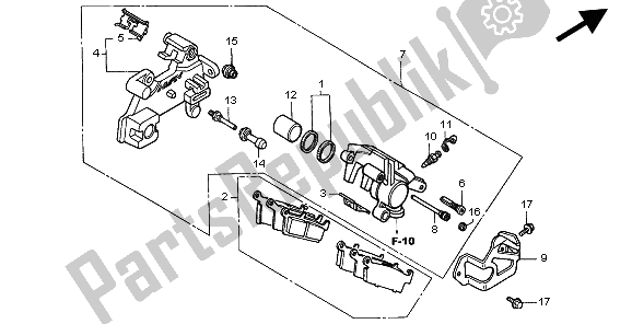 All parts for the Rear Brake Caliper of the Honda CR 85R SW 2003