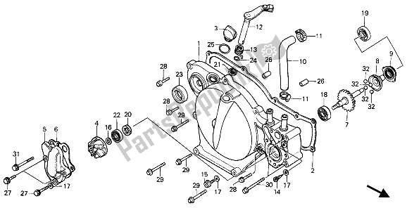 Todas las partes para Tapa Del Cárter Derecho de Honda CR 80R2 1985