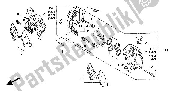 Tutte le parti per il Pinza Freno Anteriore del Honda CB 600F Hornet 2002