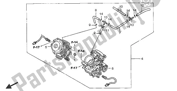 Todas las partes para Carburador (montaje) de Honda XL 650V Transalp 2005