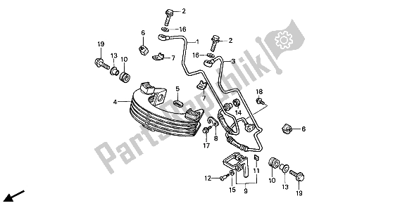 Todas las partes para Enfriador De Aceite de Honda XR 250R 1989