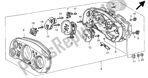 Tutte le parti per il Metro (kmh) del Honda CBR 1100 XX 2000