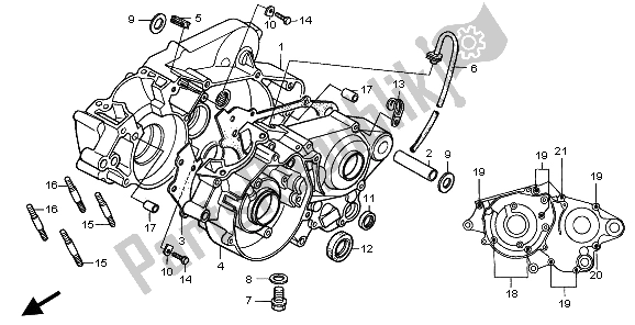 All parts for the Crankcase of the Honda CR 80 RB LW 1996