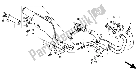 All parts for the Exhaust Muffler of the Honda XR 250R 1995