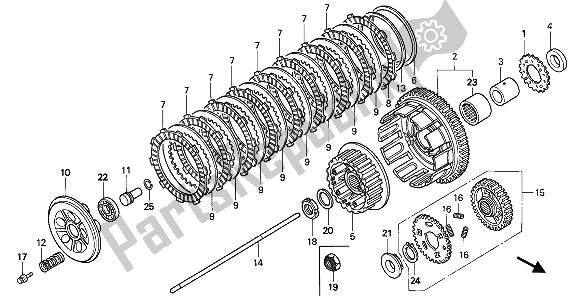 All parts for the Clutch of the Honda VF 750C 1993