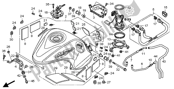 All parts for the Fuel Tank & Fuel Pump of the Honda VFR 1200 FD 2011