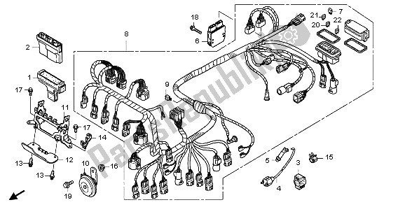 Tutte le parti per il Cablaggio del Honda TRX 500 FA Foretrax Foreman 2007