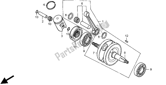 All parts for the Crankshaft of the Honda CR 85R SW 2003