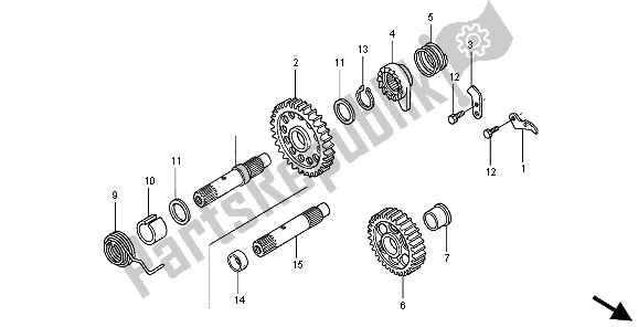 All parts for the Kick Starter Spindle of the Honda CRF 450R 2004