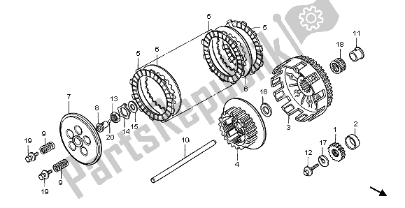 Todas las partes para Embrague de Honda CR 125R 1997