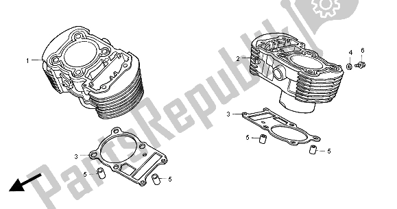 Alle onderdelen voor de Cilinder van de Honda VT 750C 2000
