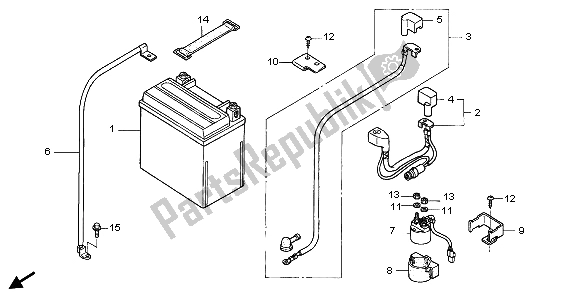 All parts for the Battery of the Honda TRX 350 FE Fourtrax 4X4 ES 2004