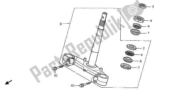 All parts for the Steering Stem of the Honda SH 150S 2007
