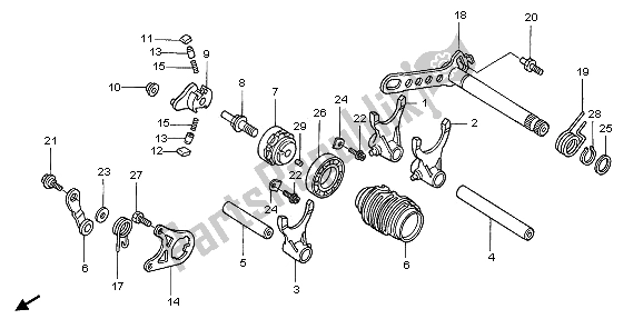 All parts for the Gearshift Drum of the Honda CRF 450X 2006