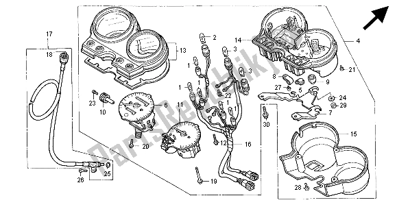 Alle onderdelen voor de Meter (kmh) van de Honda CB 500 2000
