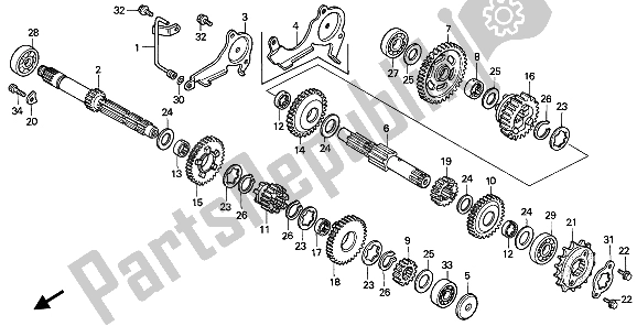 All parts for the Transmission of the Honda XL 600V Transalp 1991