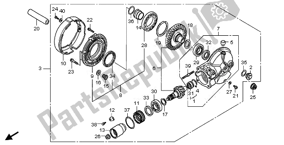 Tutte le parti per il Ingranaggio Finale Guidato del Honda VT 750C 2008