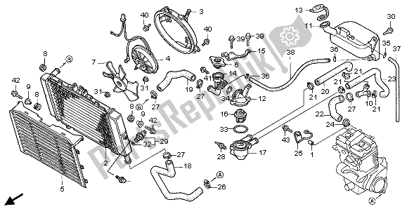 All parts for the Radiator of the Honda CB 500 1996